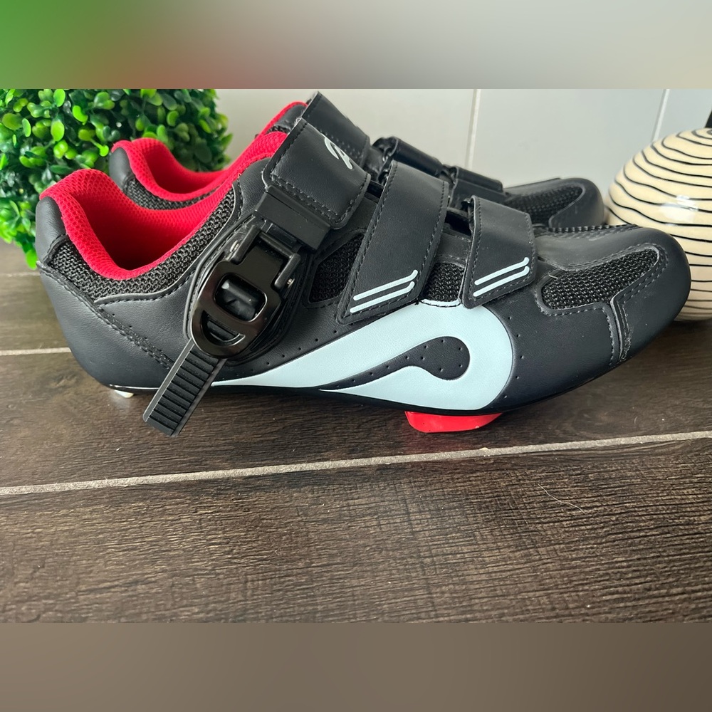 Peloton Black and Red Athletic Shoes